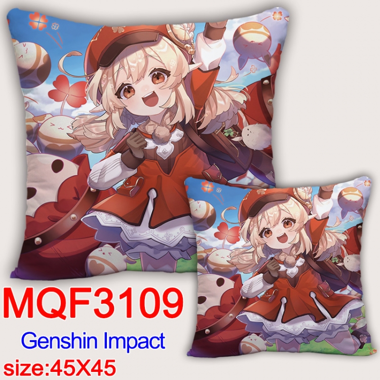 Genshin Impact Anime square full-color pillow cushion 45X45CM NO FILLING  MQF-3109