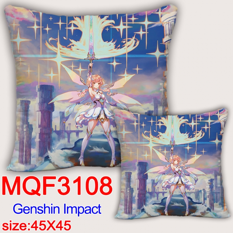 Genshin Impact Anime square full-color pillow cushion 45X45CM NO FILLING  MQF-3108