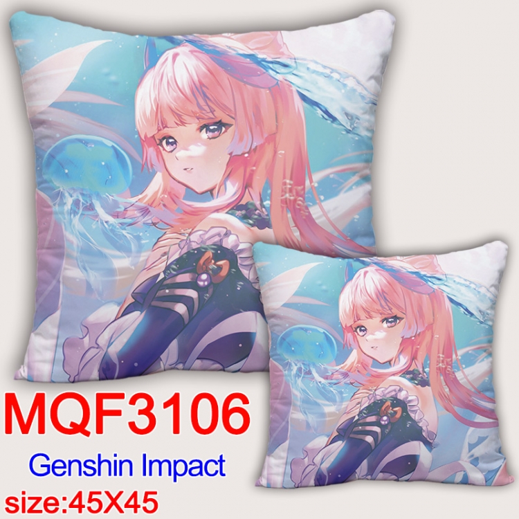 Genshin Impact Anime square full-color pillow cushion 45X45CM NO FILLING 