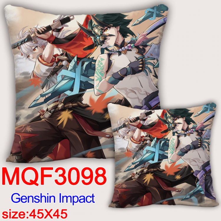 Genshin Impact Anime square full-color pillow cushion 45X45CM NO FILLING  MQF-3098
