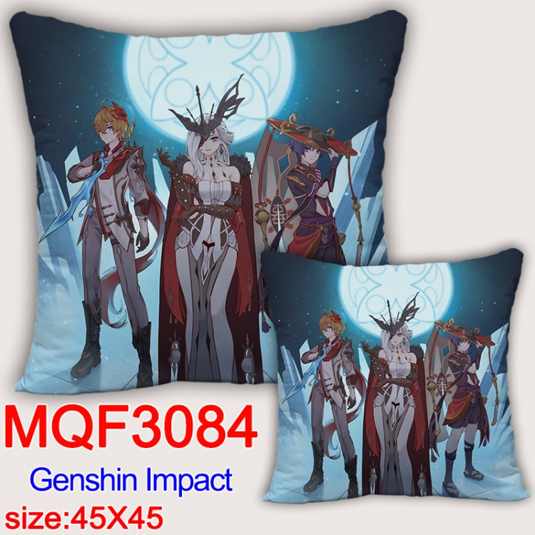 Genshin Impact Anime square full-color pillow cushion 45X45CM NO FILLING  MQF-3084