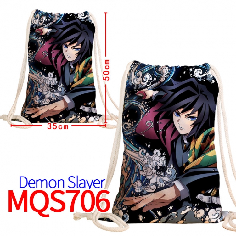 Demon Slayer Kimets Canvas Drawstring Drawstring Backpack 50x35cm  MQS-706