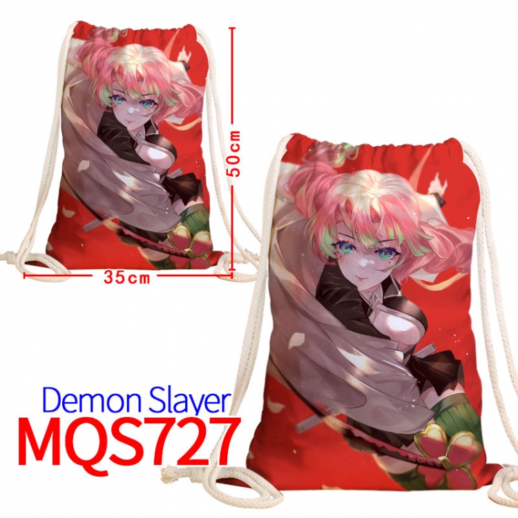 Demon Slayer Kimets Canvas Drawstring Drawstring Backpack 50x35cm  MQS-727