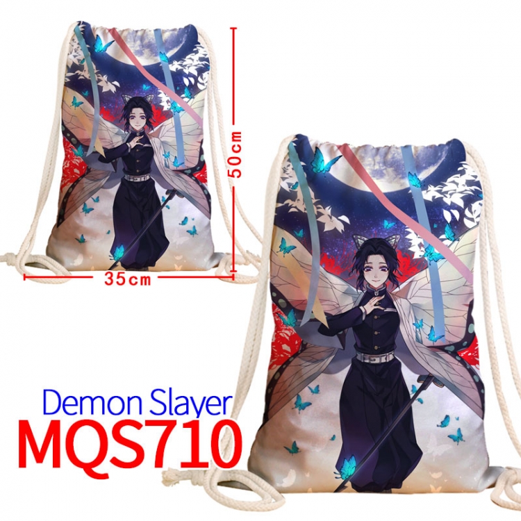 Demon Slayer Kimets Canvas Drawstring Drawstring Backpack 50x35cm MQS-710