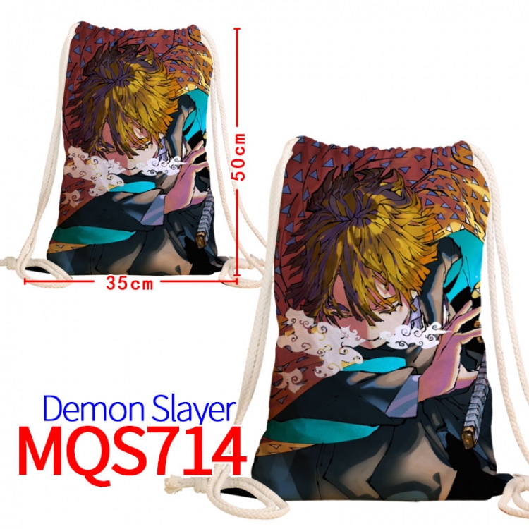 Demon Slayer Kimets Canvas Drawstring Drawstring Backpack 50x35cm MQS-714