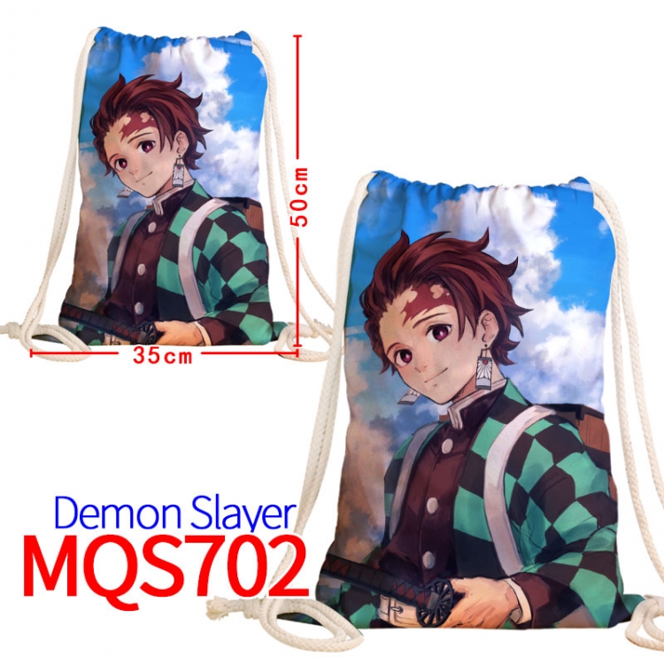 Demon Slayer Kimets Canvas Drawstring Drawstring Backpack 50x35cm MQS-702