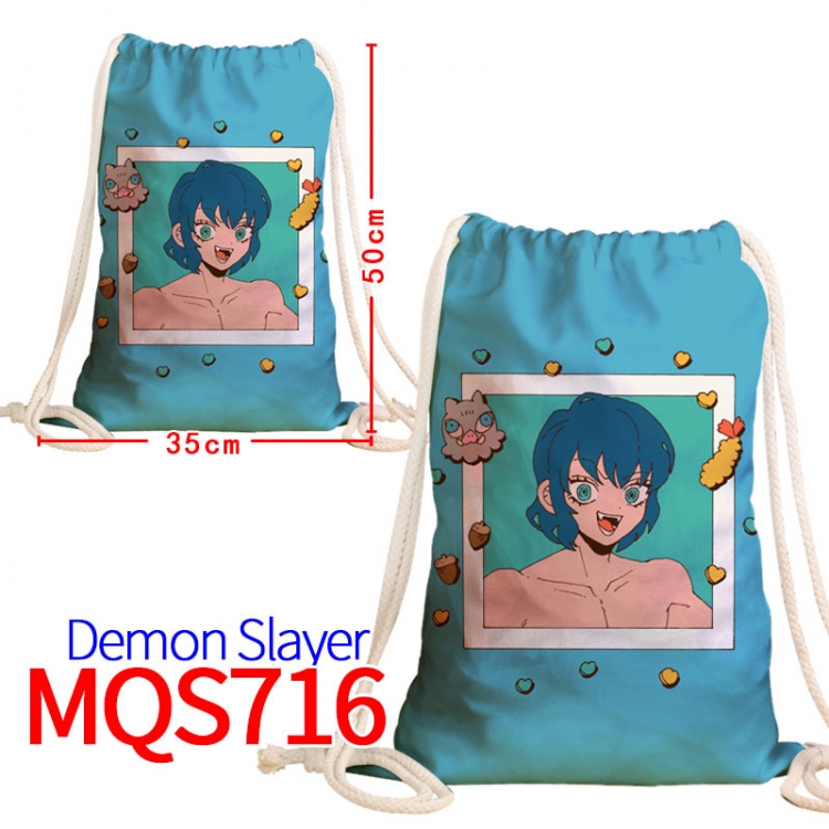 Demon Slayer Kimets Canvas Drawstring Drawstring Backpack 50x35cm MQS-716