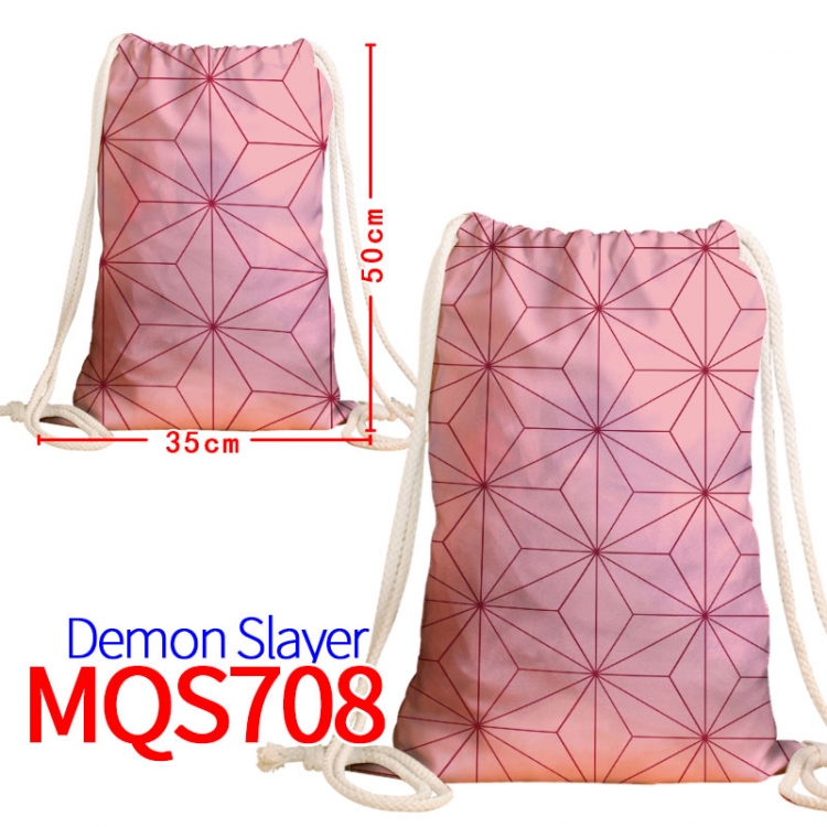 Demon Slayer Kimets Canvas Drawstring Drawstring Backpack 50x35cm  MQS-708