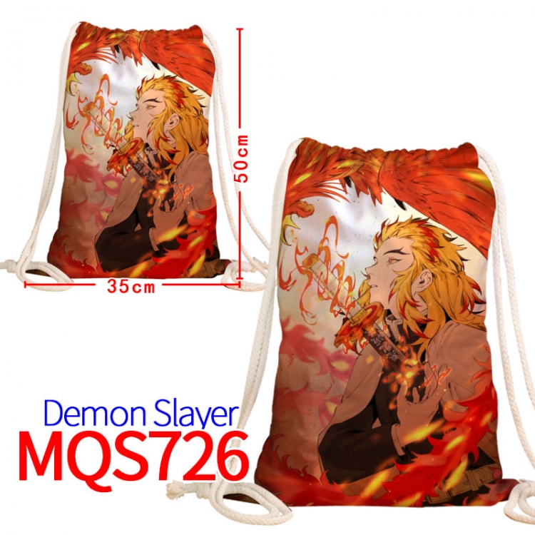 Demon Slayer Kimets Canvas Drawstring Drawstring Backpack 50x35cm MQS-726