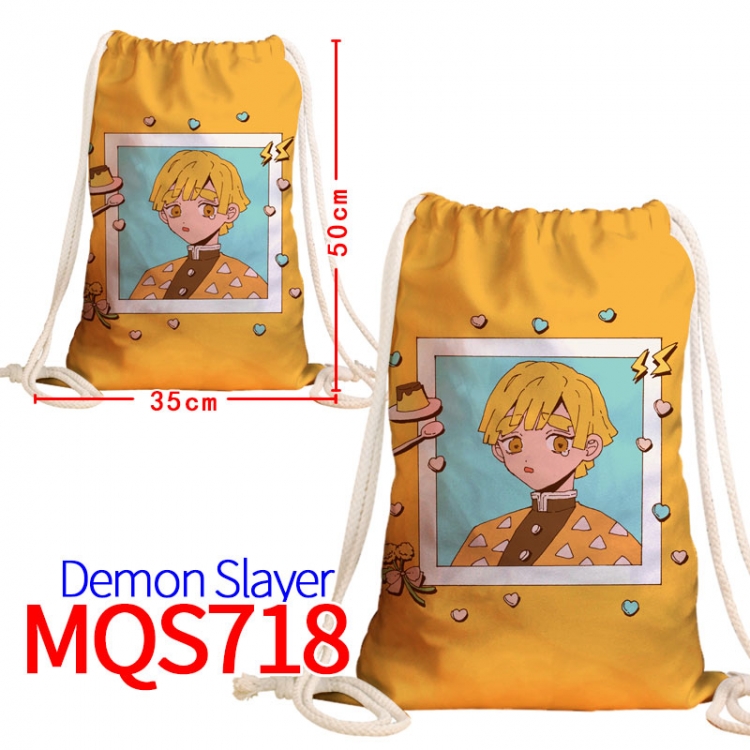 Demon Slayer Kimets Canvas Drawstring Drawstring Backpack 50x35cm MQS-718