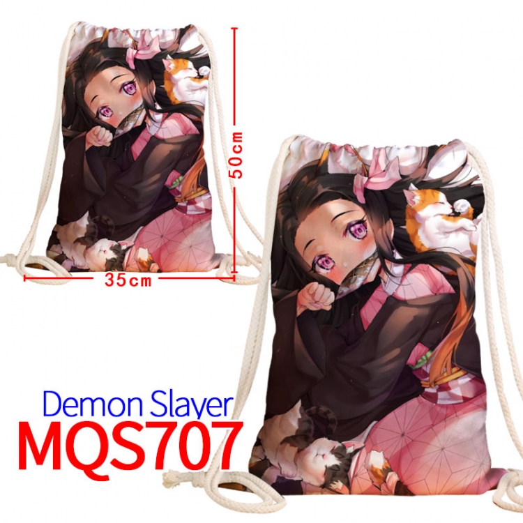 Demon Slayer Kimets Canvas Drawstring Drawstring Backpack 50x35cm  MQS-707