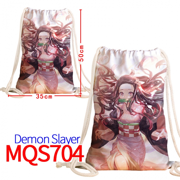 Demon Slayer Kimets Canvas Drawstring Drawstring Backpack 50x35cm MQS-704