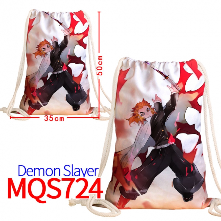 Demon Slayer Kimets Canvas Drawstring Drawstring Backpack 50x35cm  MQS-724