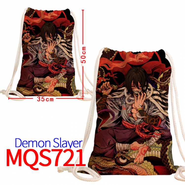 Demon Slayer Kimets Canvas Drawstring Drawstring Backpack 50x35cm  MQS-721