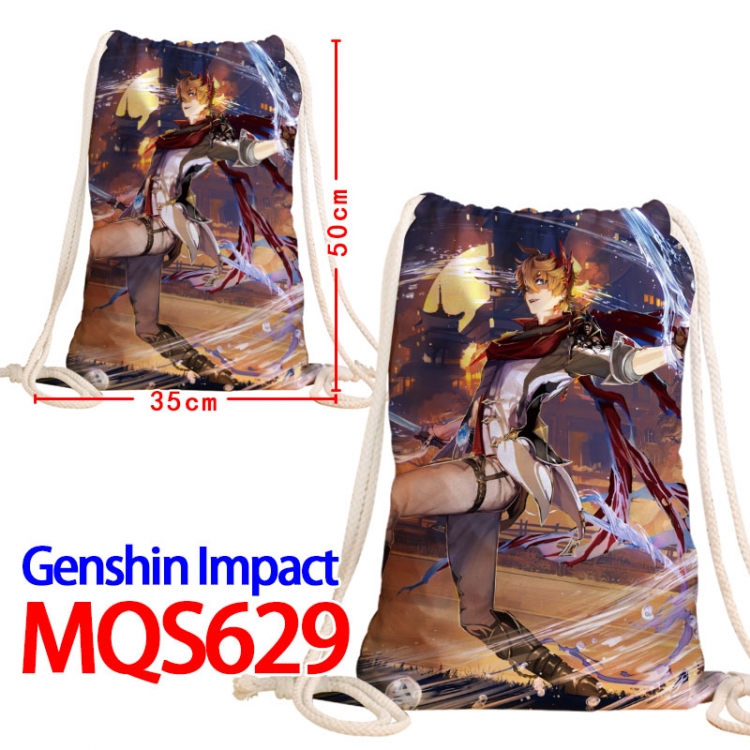 Genshin Impact Canvas Drawstring Drawstring Backpack 50x35cm  MQS-629