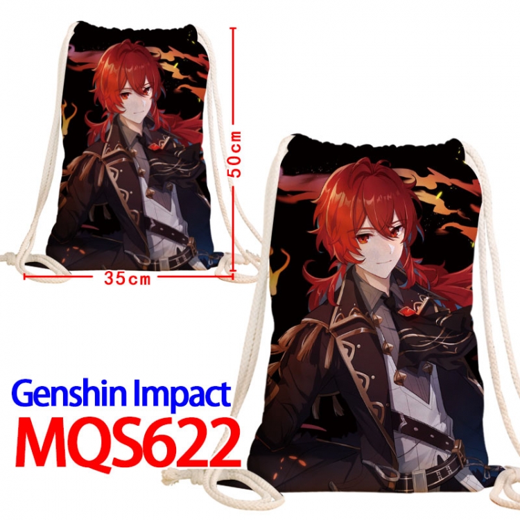 Genshin Impact Canvas Drawstring Drawstring Backpack 50x35cm MQS-622