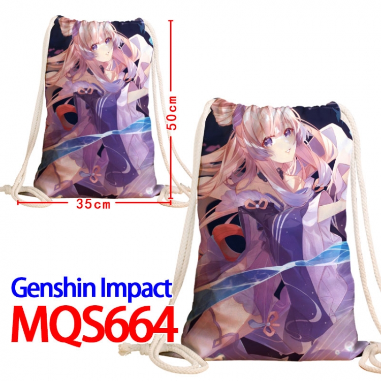 Genshin Impact Canvas Drawstring Drawstring Backpack 50x35cm MQS-664