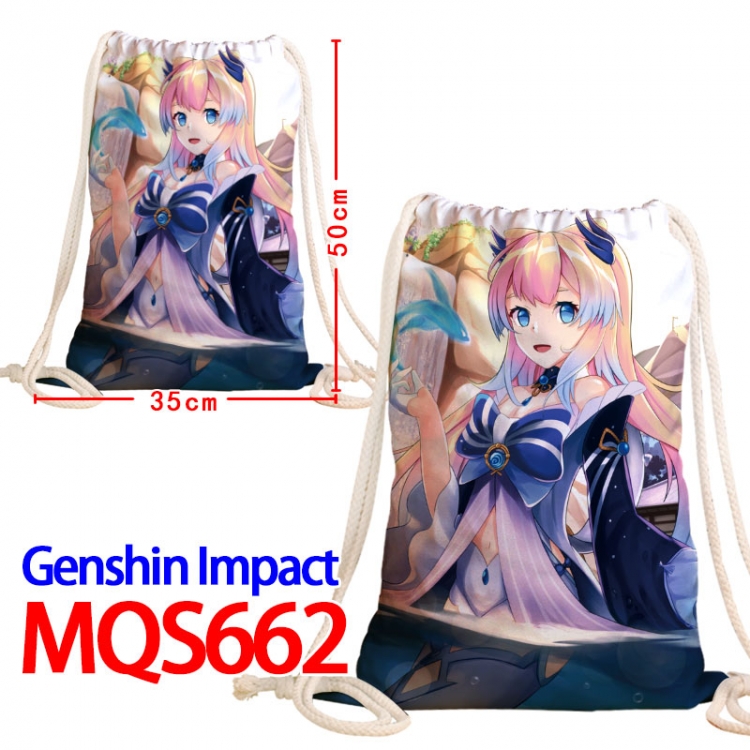 Genshin Impact Canvas Drawstring Drawstring Backpack 50x35cm MQS-662