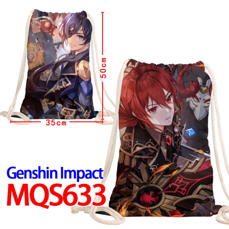 Genshin Impact Canvas Drawstring Drawstring Backpack 50x35cm MQS-633