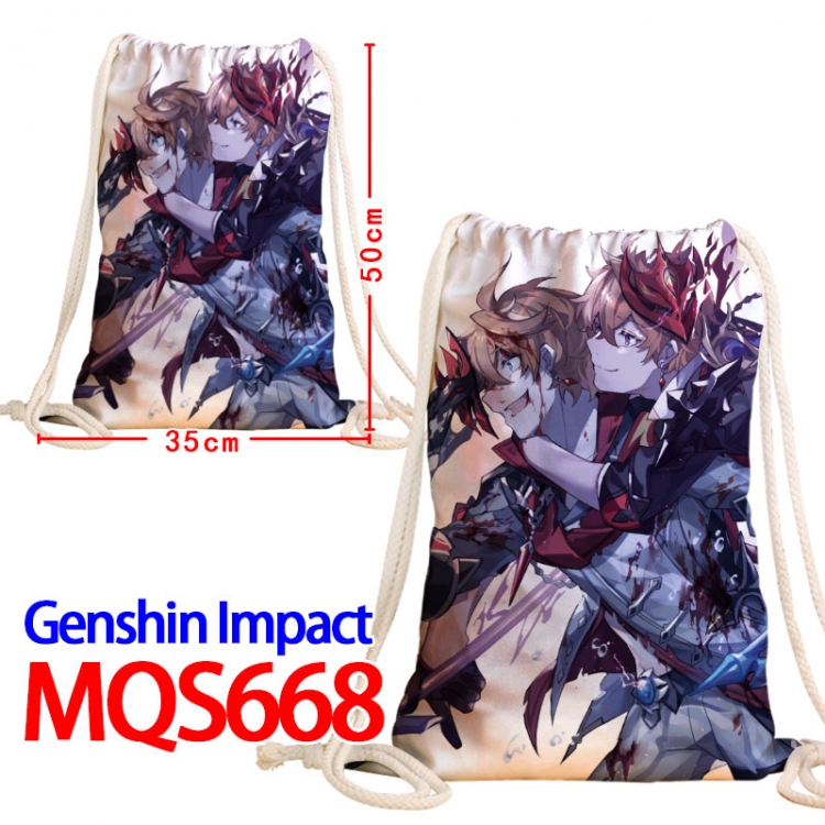 Genshin Impact Canvas Drawstring Drawstring Backpack 50x35cm MQS-668