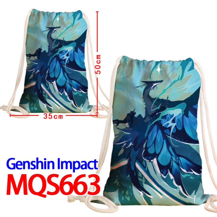 Genshin Impact Canvas Drawstring Drawstring Backpack 50x35cm MQS-663