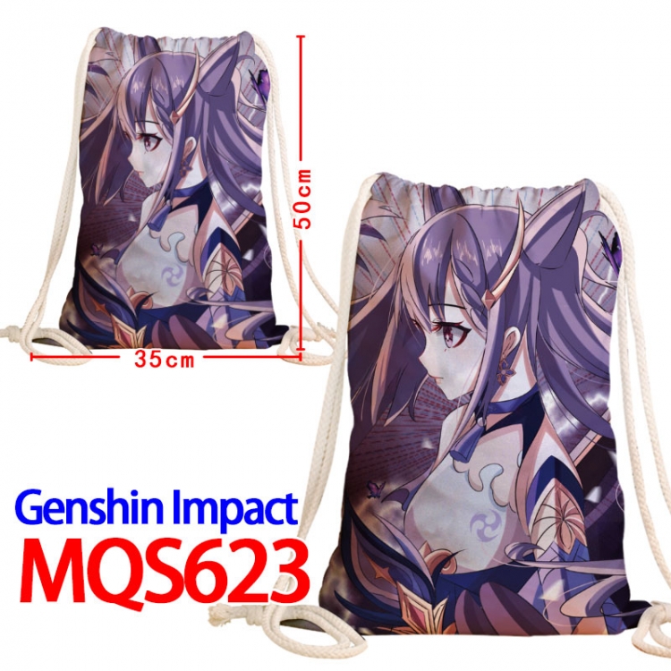 Genshin Impact Canvas Drawstring Drawstring Backpack 50x35cm MQS-623