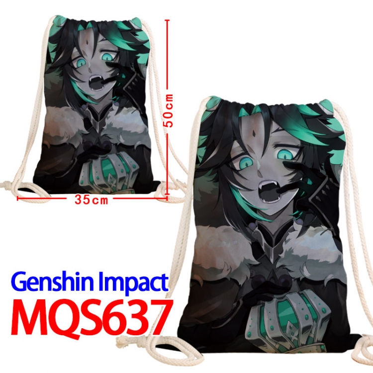 Genshin Impact Canvas Drawstring Drawstring Backpack 50x35cm MQS-637