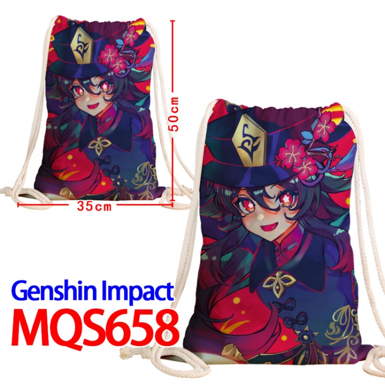 Genshin Impact Canvas Drawstring Drawstring Backpack 50x35cm MQS-658