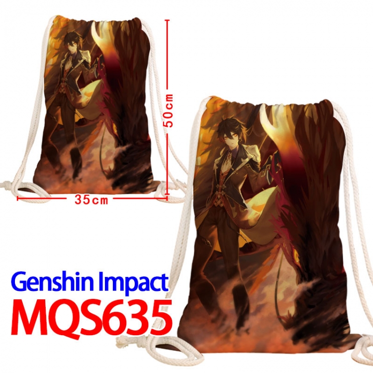 Genshin Impact Canvas Drawstring Drawstring Backpack 50x35cm MQS-635