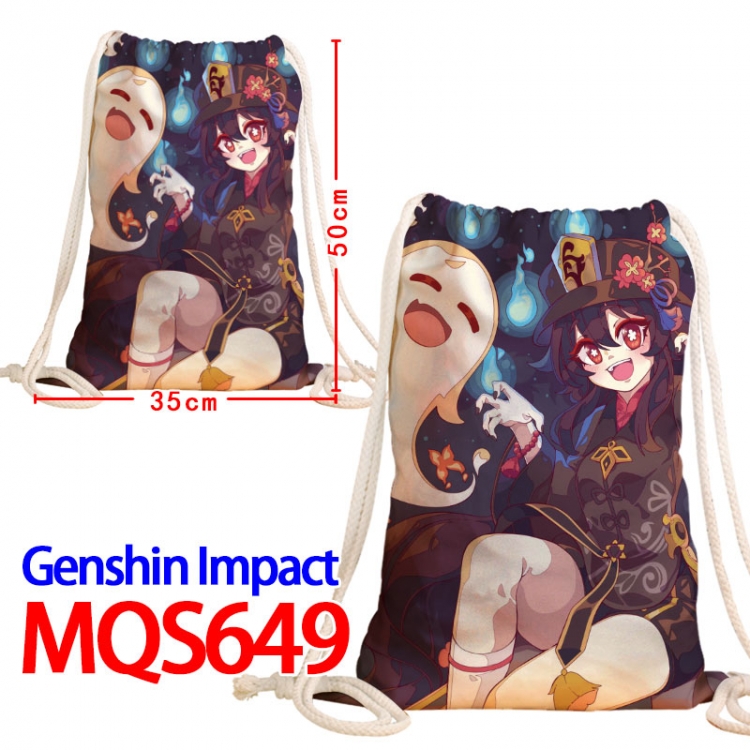 Genshin Impact Canvas Drawstring Drawstring Backpack 50x35cm MQS-649