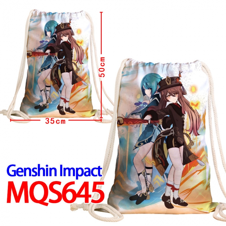 Genshin Impact Canvas Drawstring Drawstring Backpack 50x35cm MQS-645