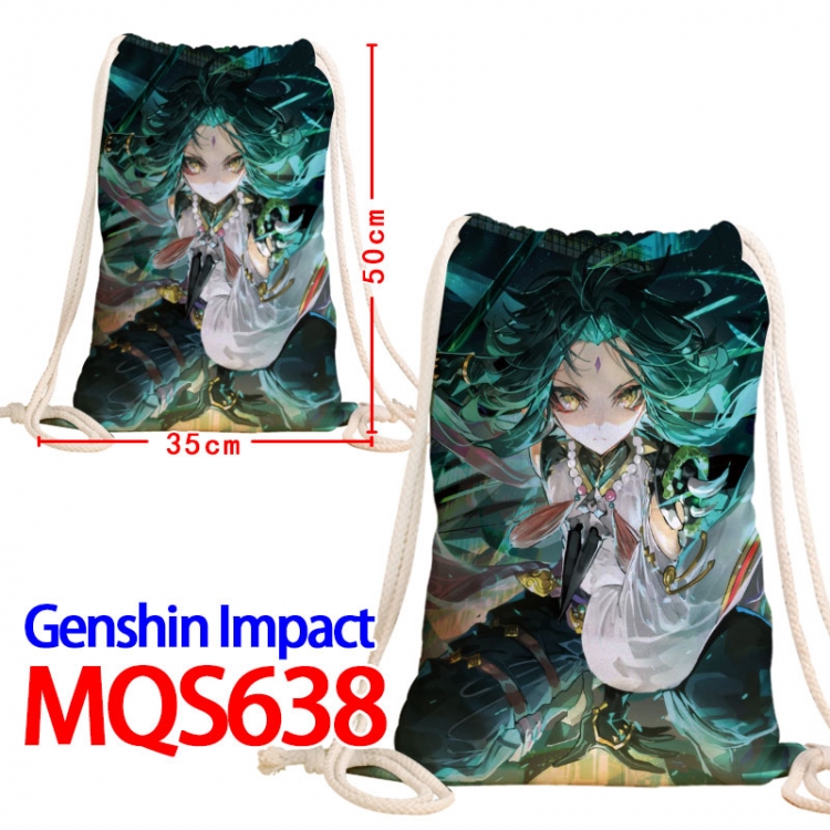 Genshin Impact Canvas Drawstring Drawstring Backpack 50x35cm MQS-638