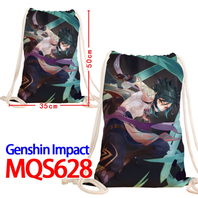 Genshin Impact Canvas Drawstring Drawstring Backpack 50x35cm MQS-628