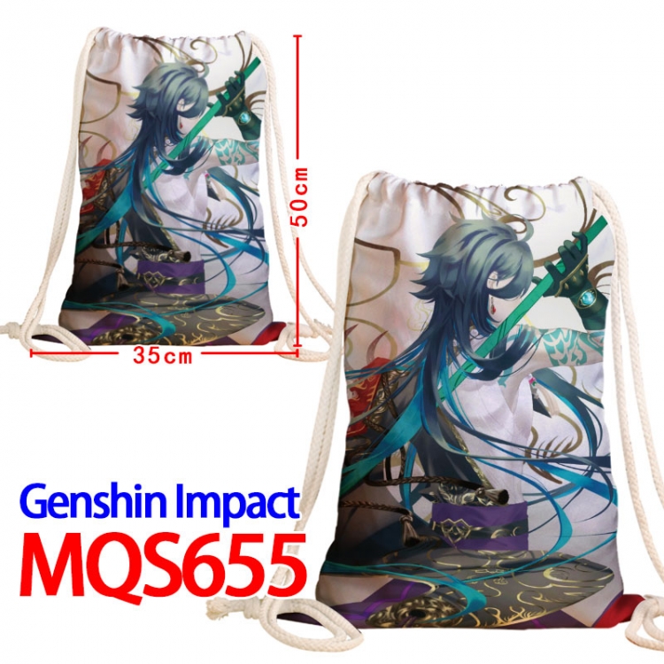 Genshin Impact Canvas Drawstring Drawstring Backpack 50x35cm MQS-655