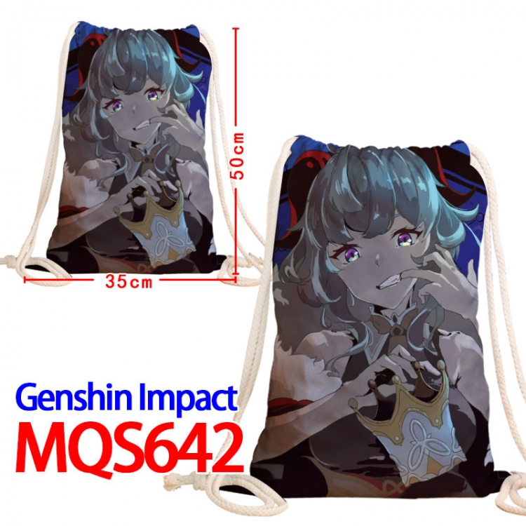 Genshin Impact Canvas Drawstring Drawstring Backpack 50x35cm MQS-642