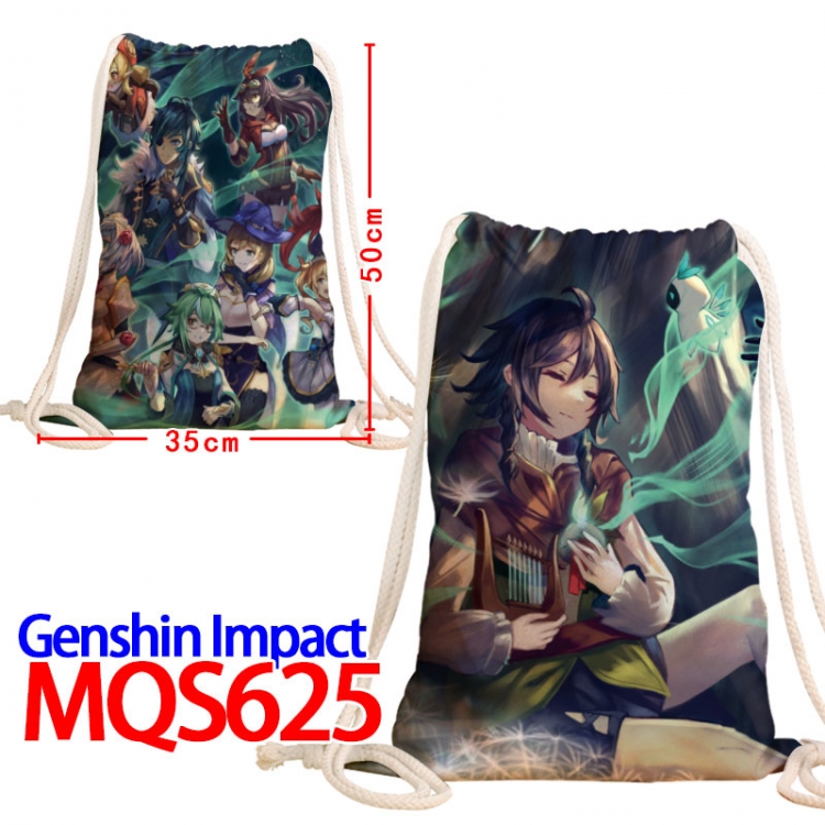 Genshin Impact Canvas Drawstring Drawstring Backpack 50x35cm  MQS-625