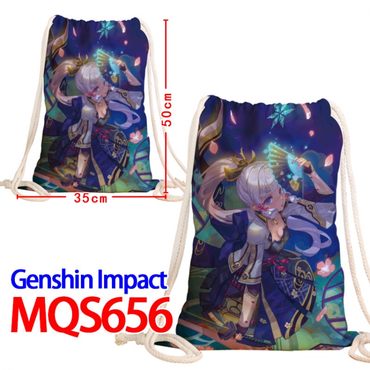 Genshin Impact Canvas Drawstring Drawstring Backpack 50x35cm MQS-656