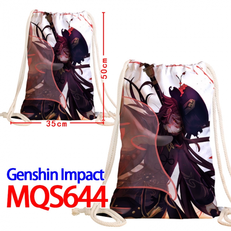 Genshin Impact Canvas Drawstring Drawstring Backpack 50x35cm MQS-644