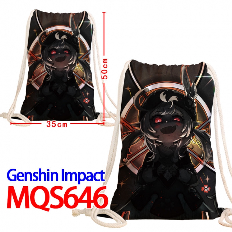 Genshin Impact Canvas Drawstring Drawstring Backpack 50x35cm  MQS-646