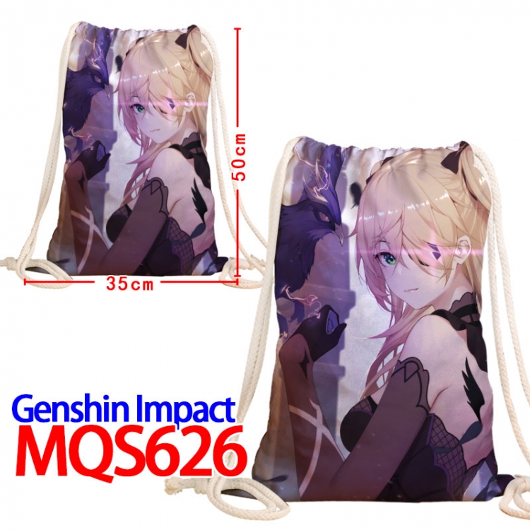 Genshin Impact Canvas Drawstring Drawstring Backpack 50x35cm MQS-626