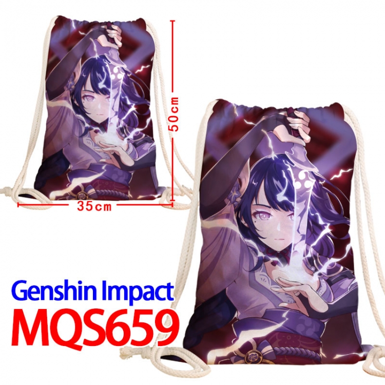 Genshin Impact Canvas Drawstring Drawstring Backpack 50x35cm MQS-659