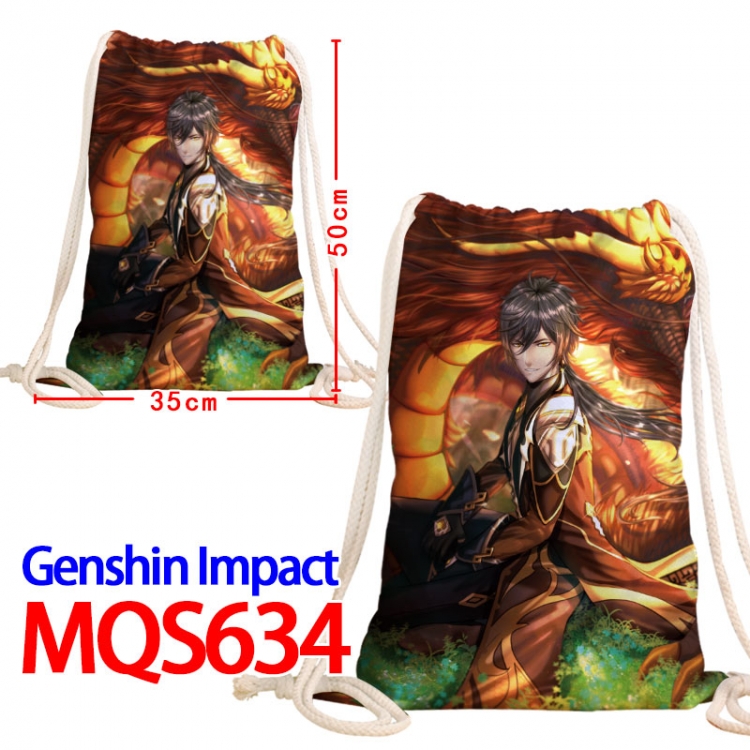 Genshin Impact Canvas Drawstring Drawstring Backpack 50x35cm MQS-634