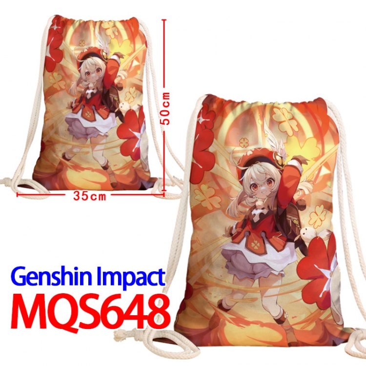 Genshin Impact Canvas Drawstring Drawstring Backpack 50x35cm MQS-648