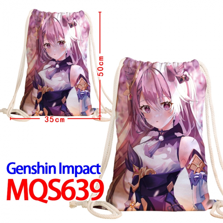 Genshin Impact Canvas Drawstring Drawstring Backpack 50x35cm  MQS-639