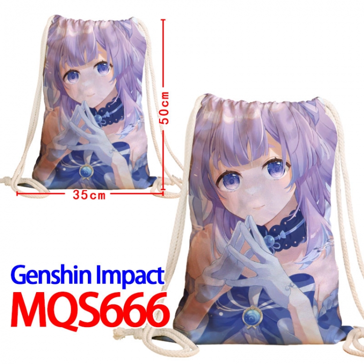 Genshin Impact Canvas Drawstring Drawstring Backpack 50x35cm MQS-666