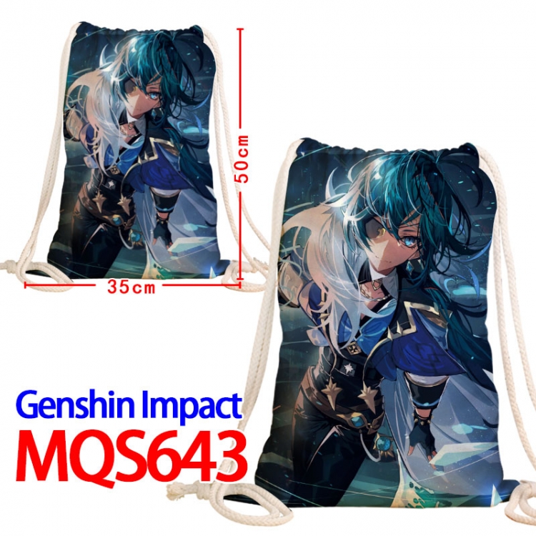 Genshin Impact Canvas Drawstring Drawstring Backpack 50x35cm MQS-643