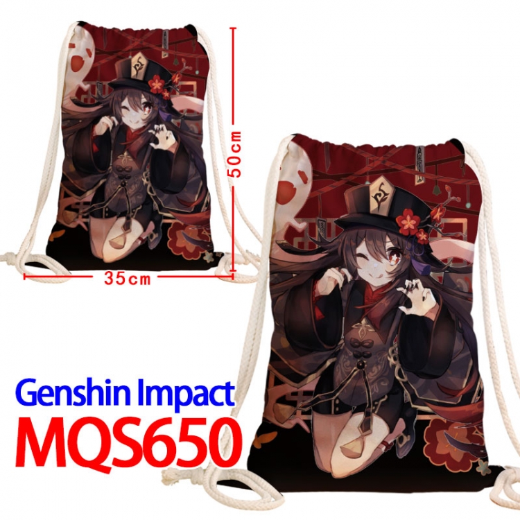 Genshin Impact Canvas Drawstring Drawstring Backpack 50x35cm  MQS-650