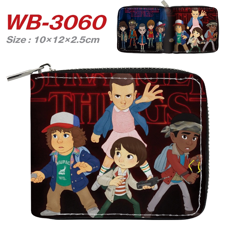 Stranger Things Anime Full Color Short All Inclusive Zipper Wallet 10x12x2.5cm WB-3060A