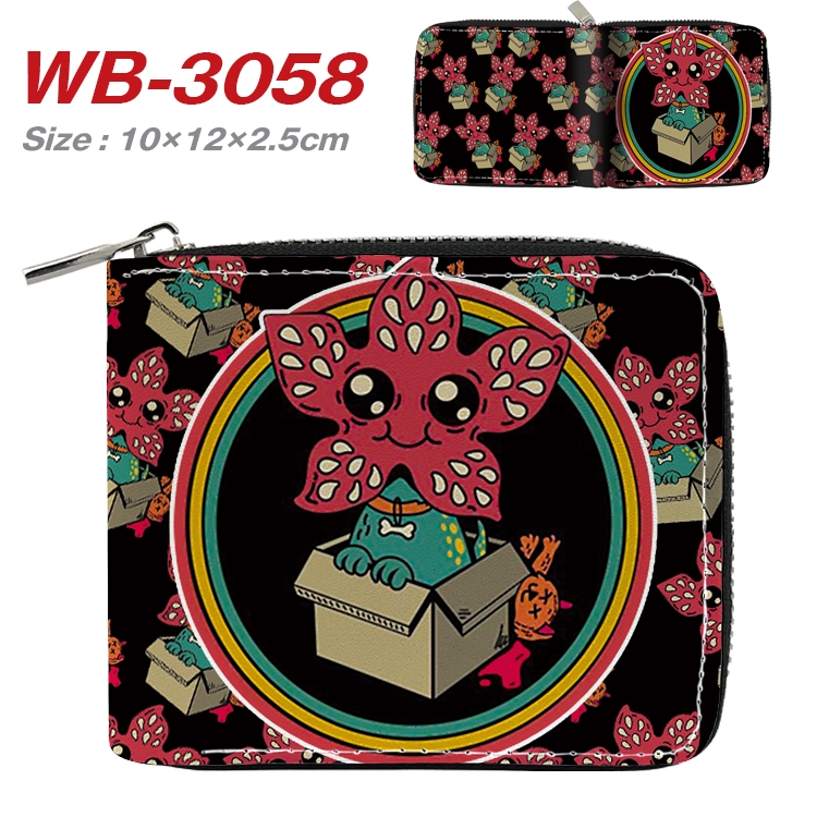 Stranger Things Anime Full Color Short All Inclusive Zipper Wallet 10x12x2.5cm WB-3058A