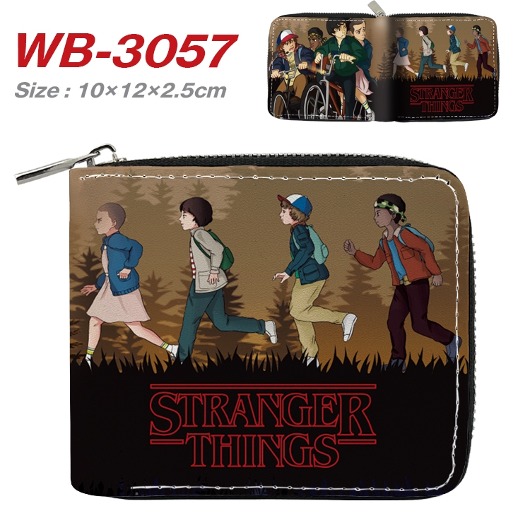 Stranger Things Anime Full Color Short All Inclusive Zipper Wallet 10x12x2.5cm WB-3057A